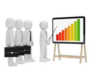 Digital Myntro- rag-doll-pointing-with-stick-one-bar-graph- Best Digital marketing agency from Kanpur